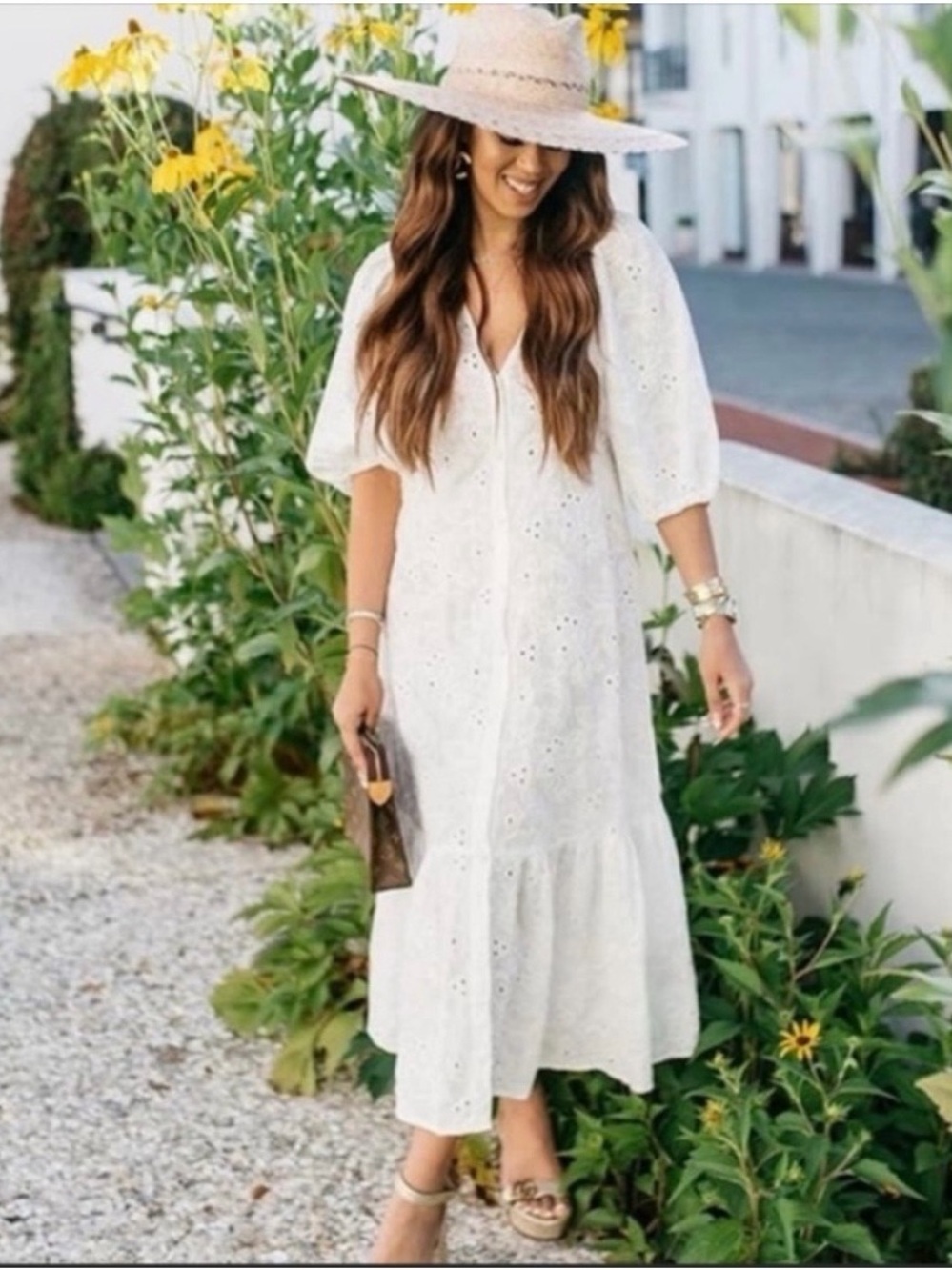 Zara White Eyelet Dress